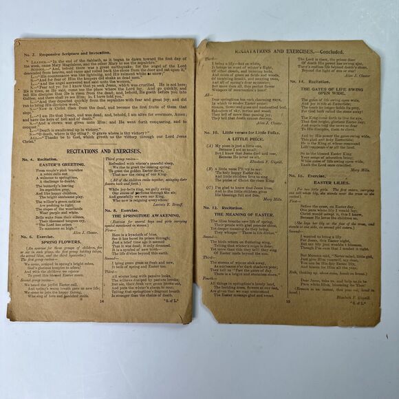Antique 1918 Gates Of Life Easter Service Sample Copy Music Booklet Judefind - Picture 10 of 11